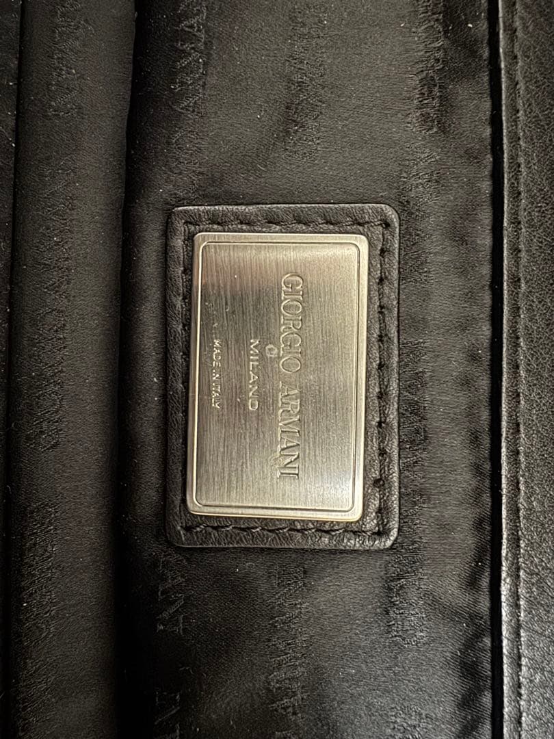 Giorgio Armani 黒 レザーボストンバッグ