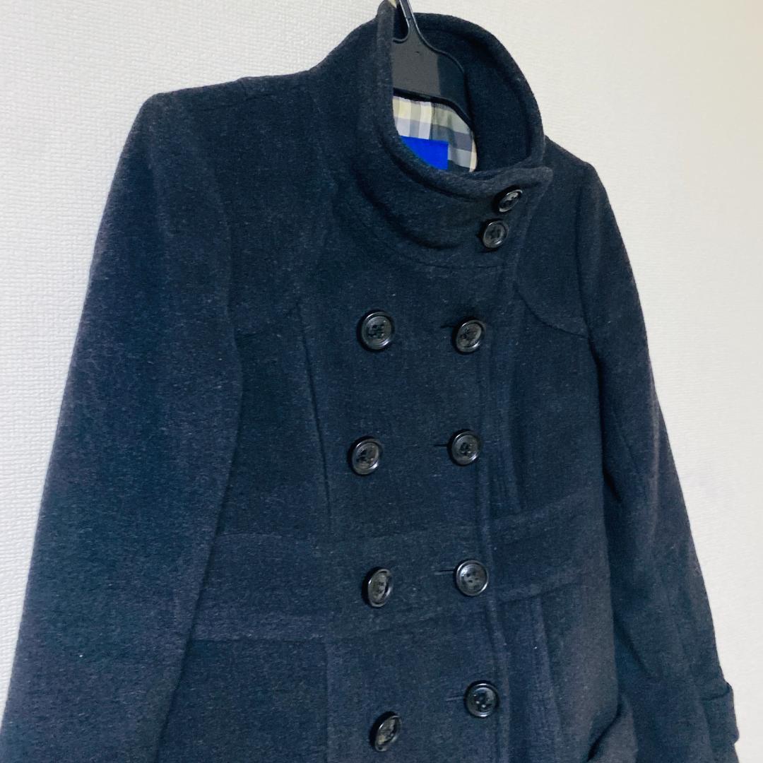 バーバリーブルーレーベル　ウールコート　L モヘヤ混 チェスターコート　ロング