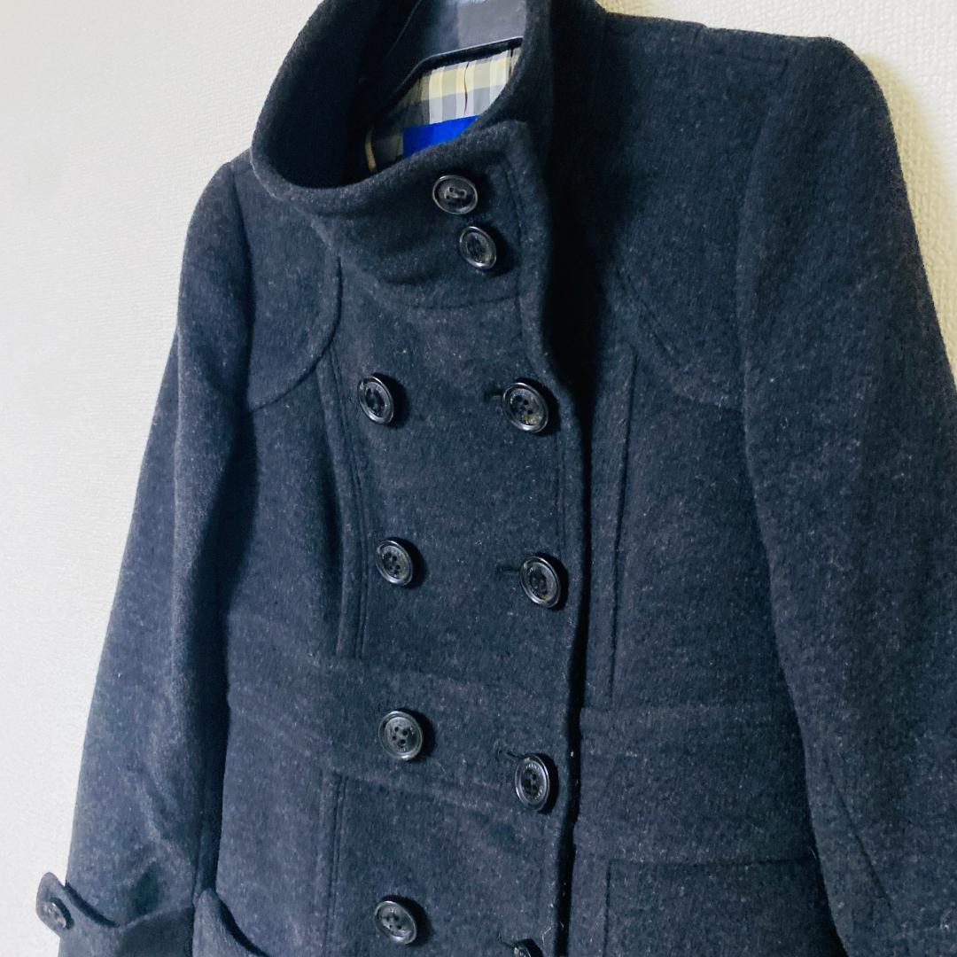 バーバリーブルーレーベル　ウールコート　L モヘヤ混 チェスターコート　ロング