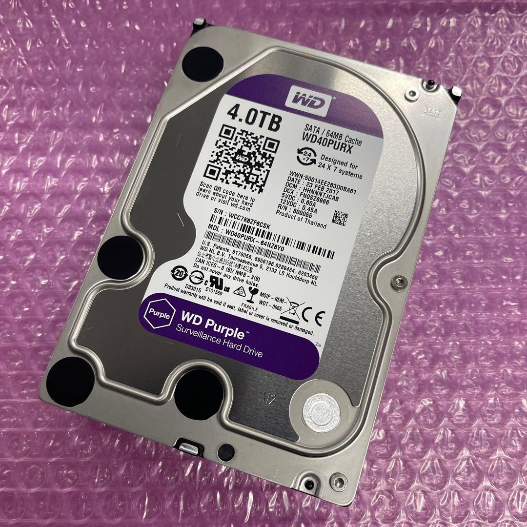 WD Purple 4TB 良品　3710h WD40PURX