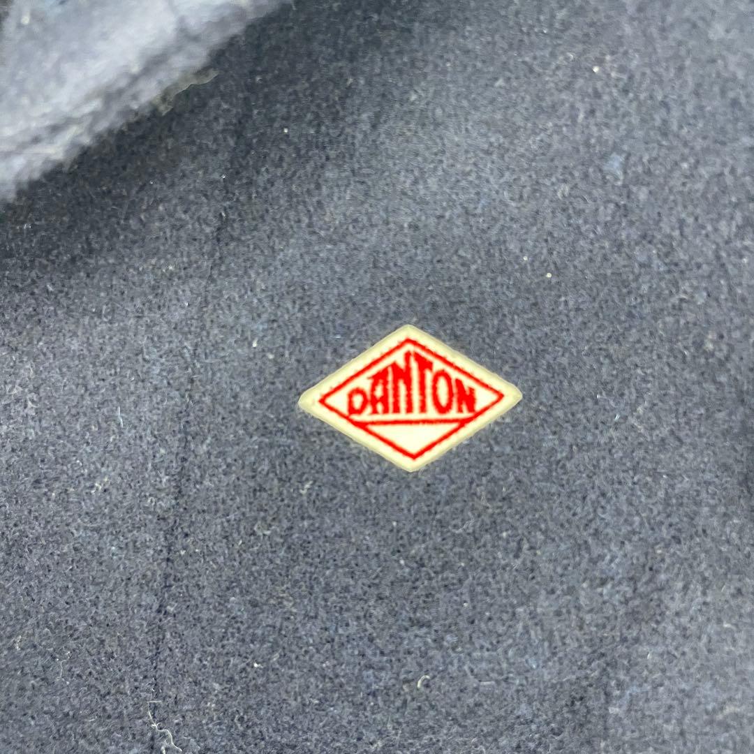 【美品】42 ダントン ウールモッサ コート ジャケット くるみボタン 紺