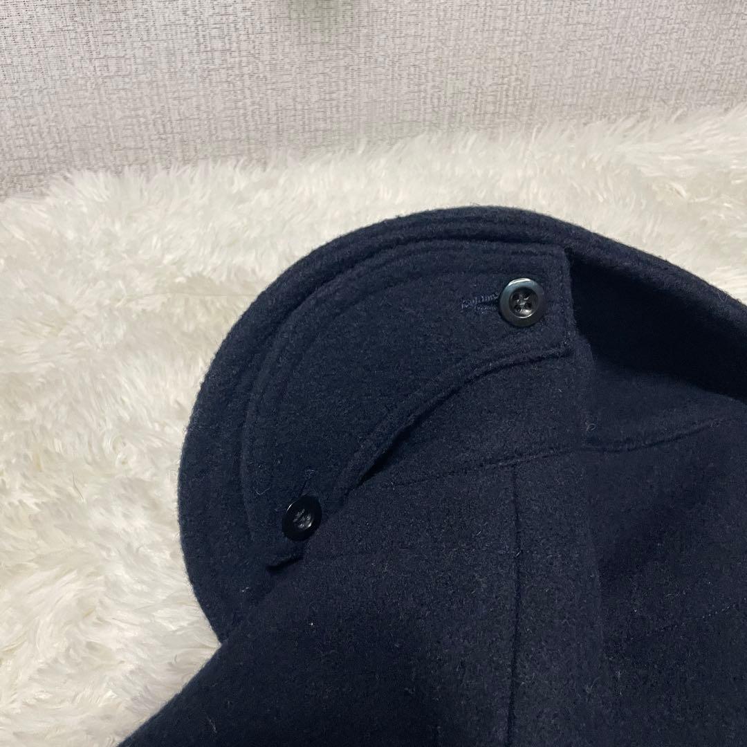 【美品】42 ダントン ウールモッサ コート ジャケット くるみボタン 紺