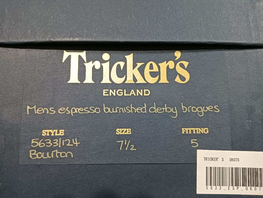 美品　トリッカーズ　バートン　セブンハーフ　ブラック