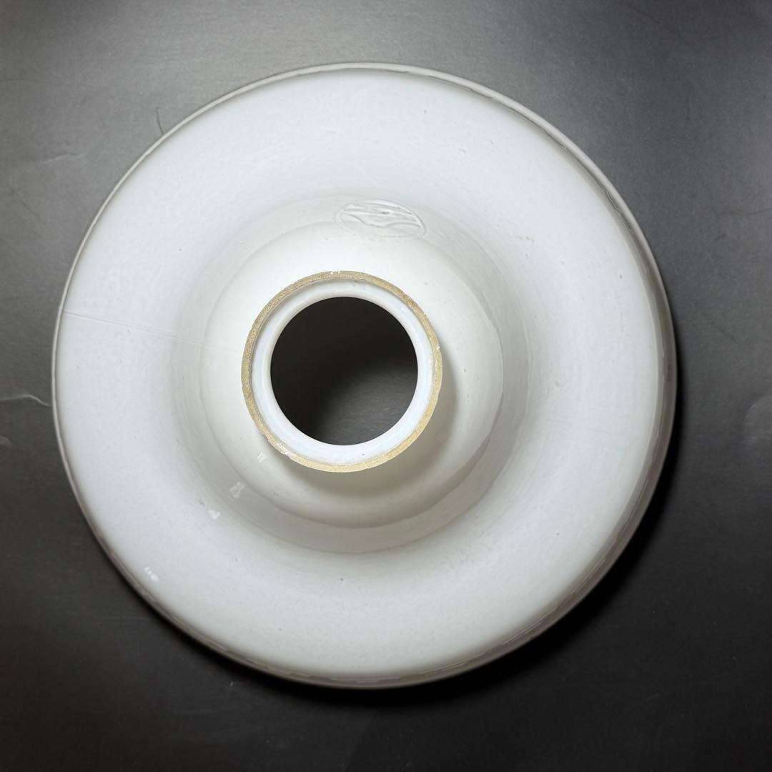 ◆希少 富士マーク入り乳白色電笠 雷文 大正〜昭和時代 戦前 和硝子◆