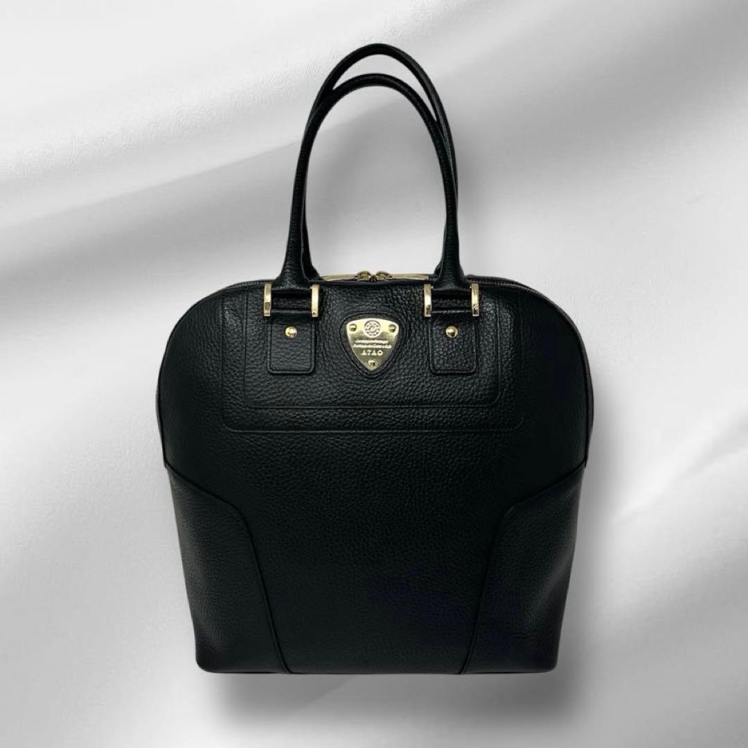 ちーちゃん様 ATAO アタオ ハンドバッグ アップル レザー ブラック