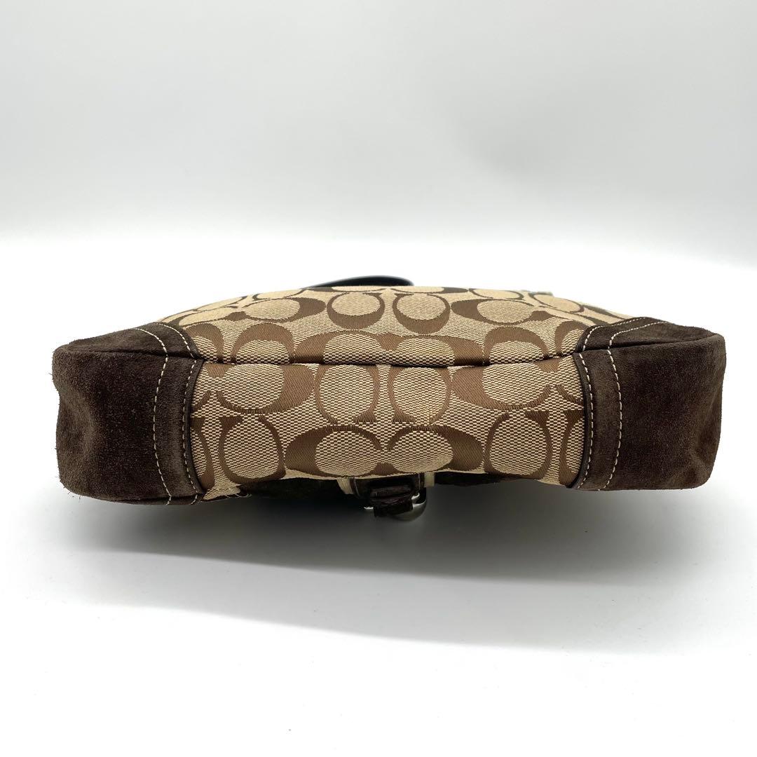 【極美品】コーチ　ワンショルダーバッグ　ジャッキー　ヘリテージ　シグネチャー　茶