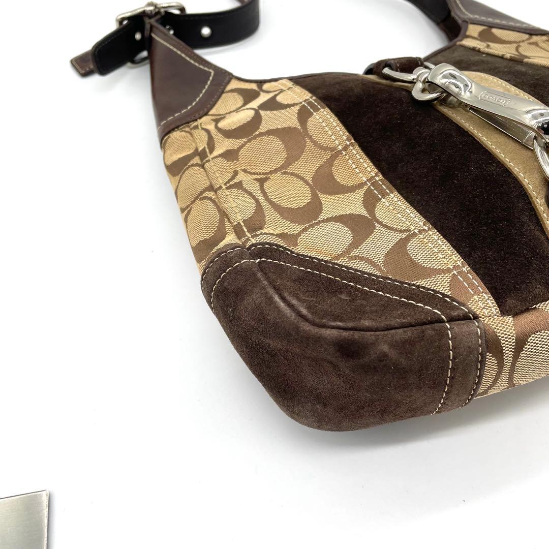 【極美品】コーチ　ワンショルダーバッグ　ジャッキー　ヘリテージ　シグネチャー　茶