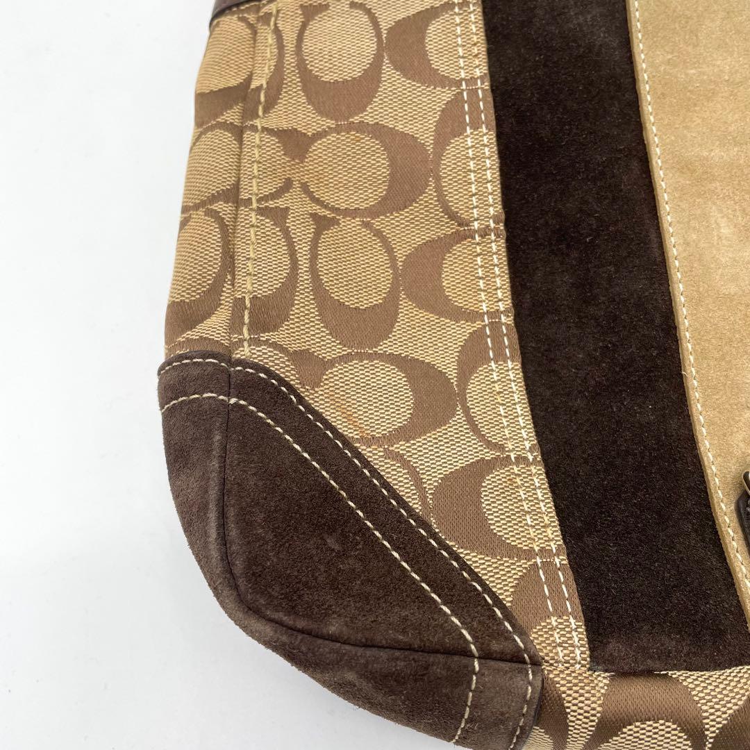 【極美品】コーチ　ワンショルダーバッグ　ジャッキー　ヘリテージ　シグネチャー　茶