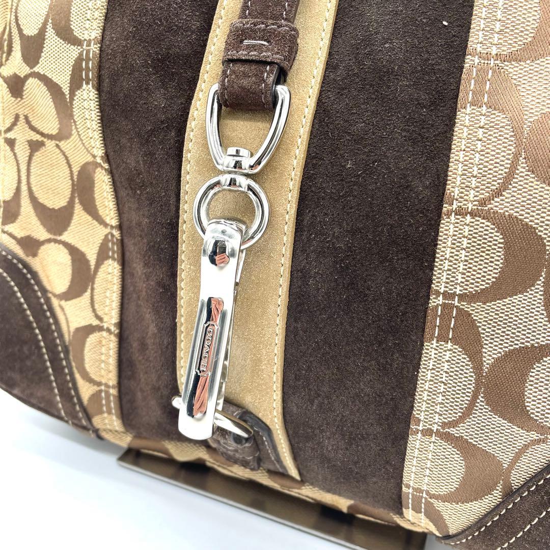 【極美品】コーチ　ワンショルダーバッグ　ジャッキー　ヘリテージ　シグネチャー　茶