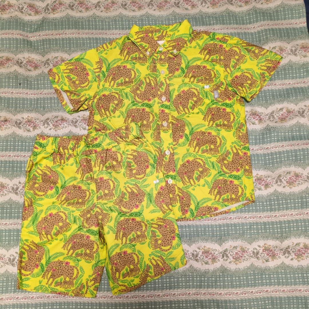 The North Faceアロハシャツ ヒョウ柄上下セット130 cm