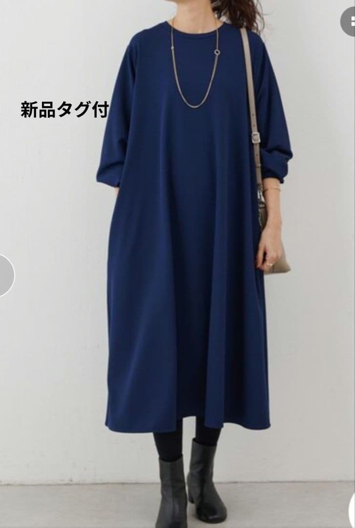 新品タグ付　ビアズリー Tワンピース　ネイビー　サイズ1