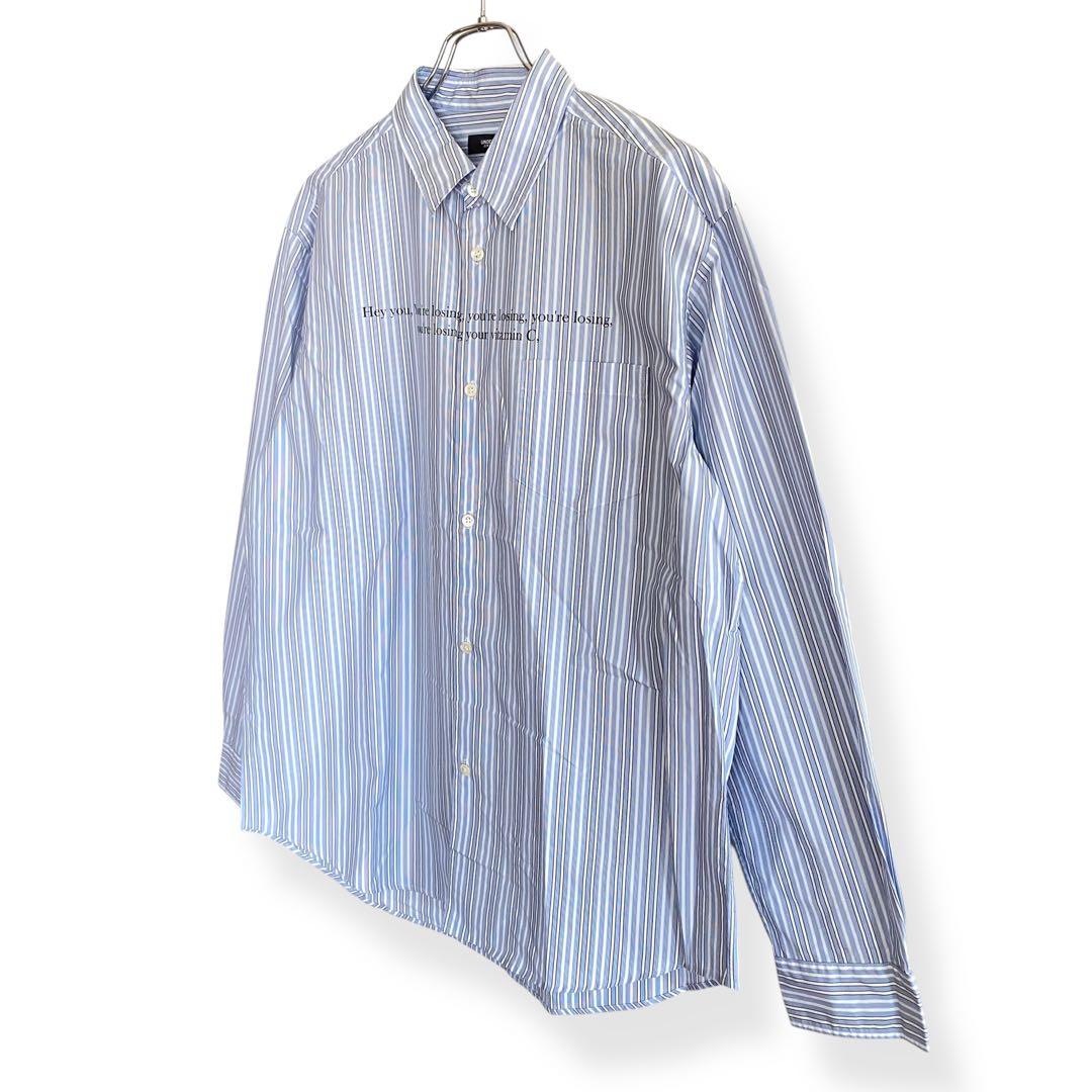 新品タグ付 アンダーカバー ストライプ フロントロゴ Yシャツ 633KZ