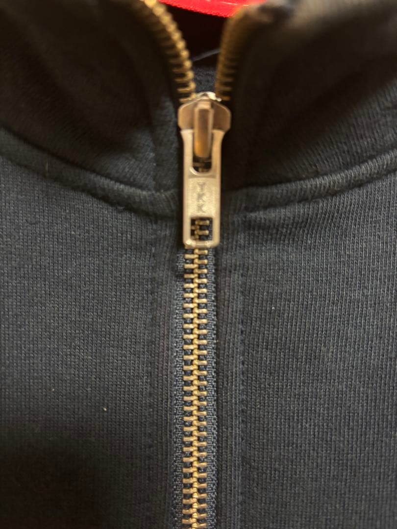 Supreme レオパード切替 ハーフジップ スウェット M ネイビー