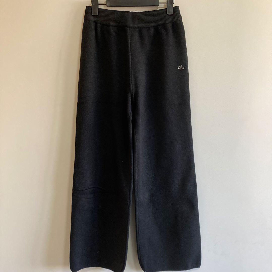 Alo Yoga ニットポロシャツ 上下 セット S ブラック
