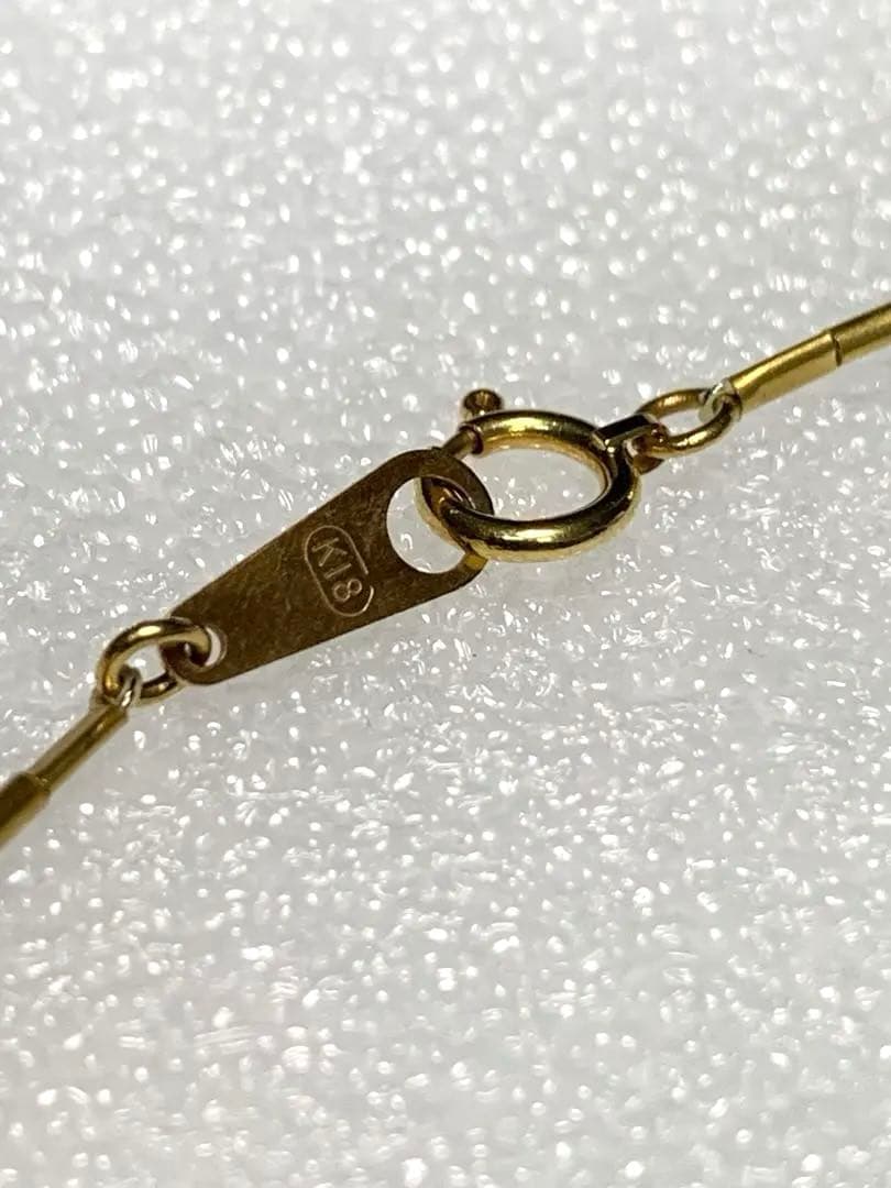 K18 4.5mm 2mm ランダムパールロングネックレス