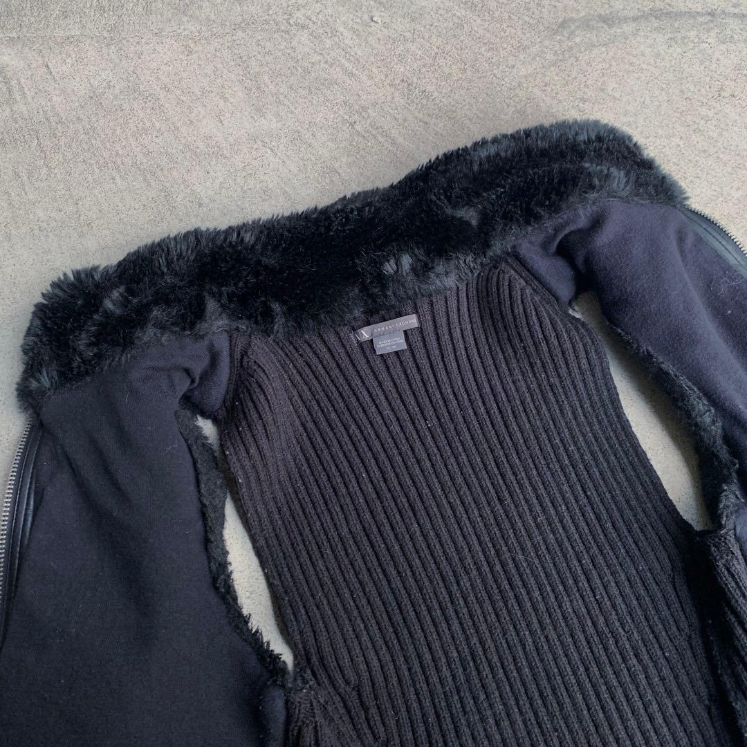 【ARMANI EXCHANGE】switching fur vest