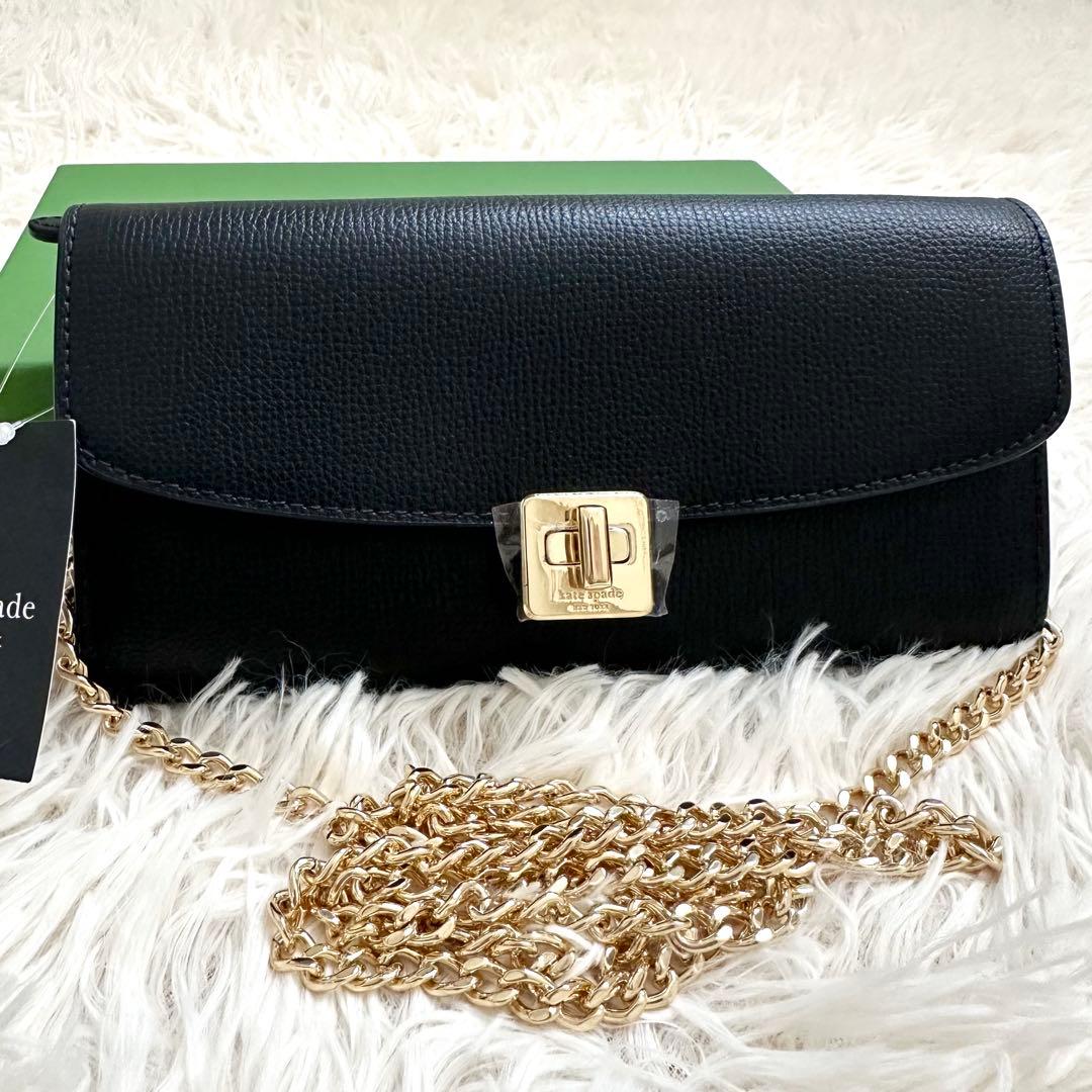 極美品✨️ケイトスペード フィービー ターンロックウォレット オン ア チェーン