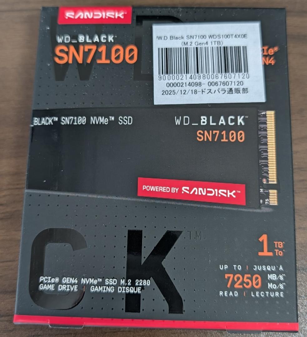 WD_BLACK SN7100 1TB NVMe SSD【最新モデル】