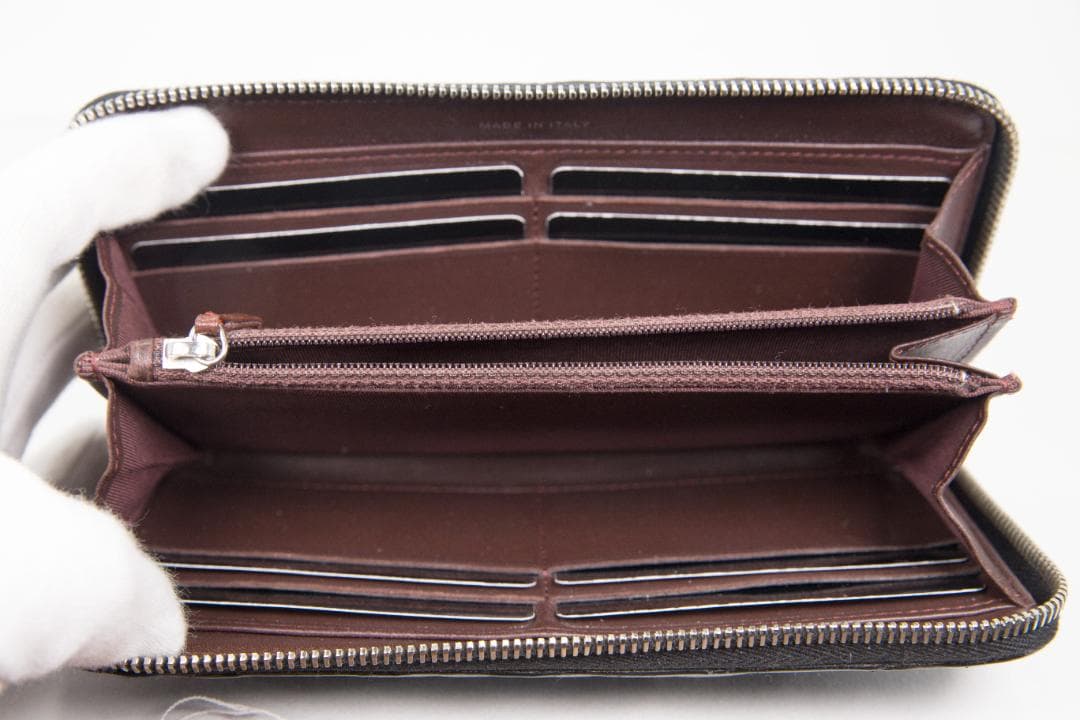 シャネル 長財布 マトラッセ ラウンドファスナー ブラック ラムスキン