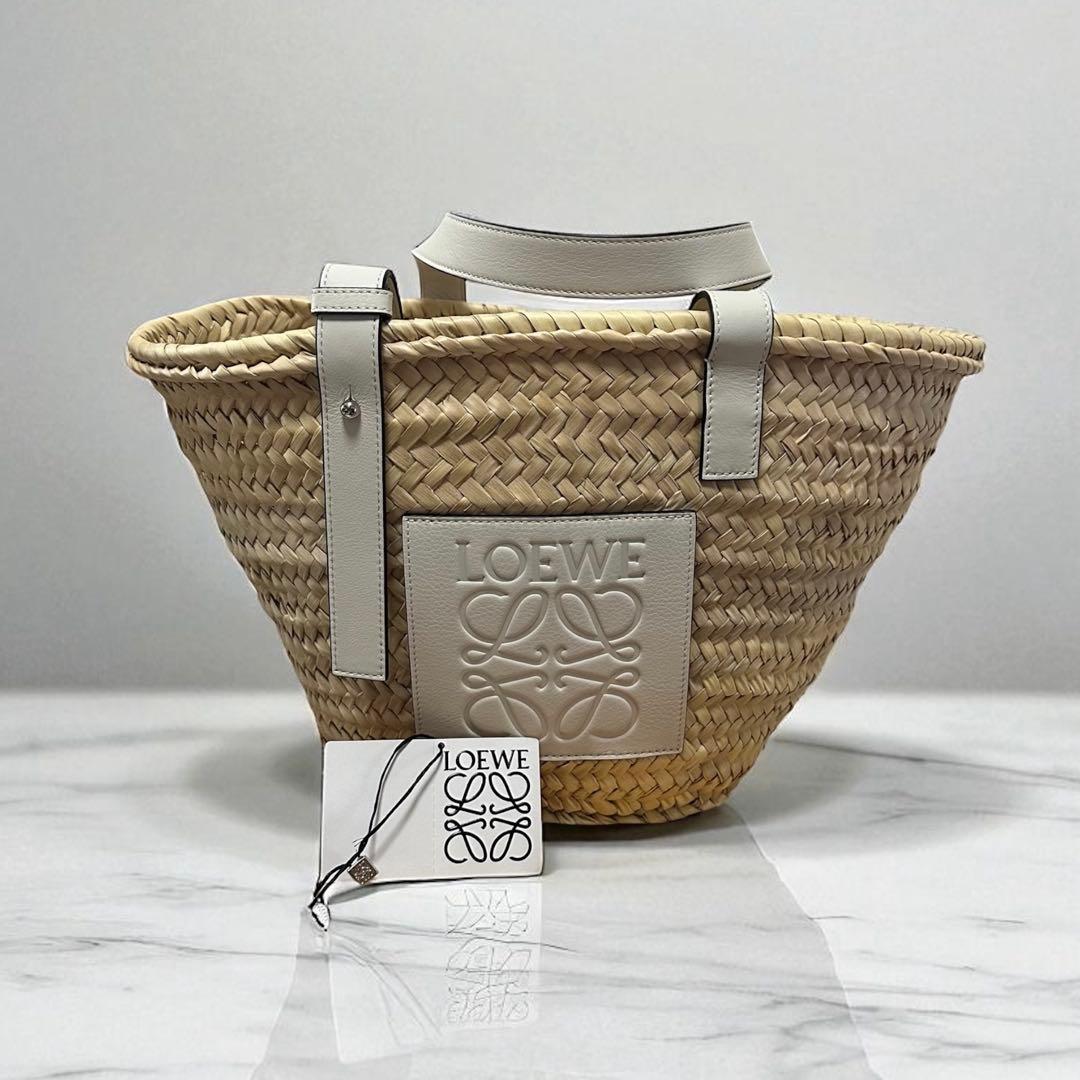 LOEWE バスケットバッグ　ナチュラルホワイト