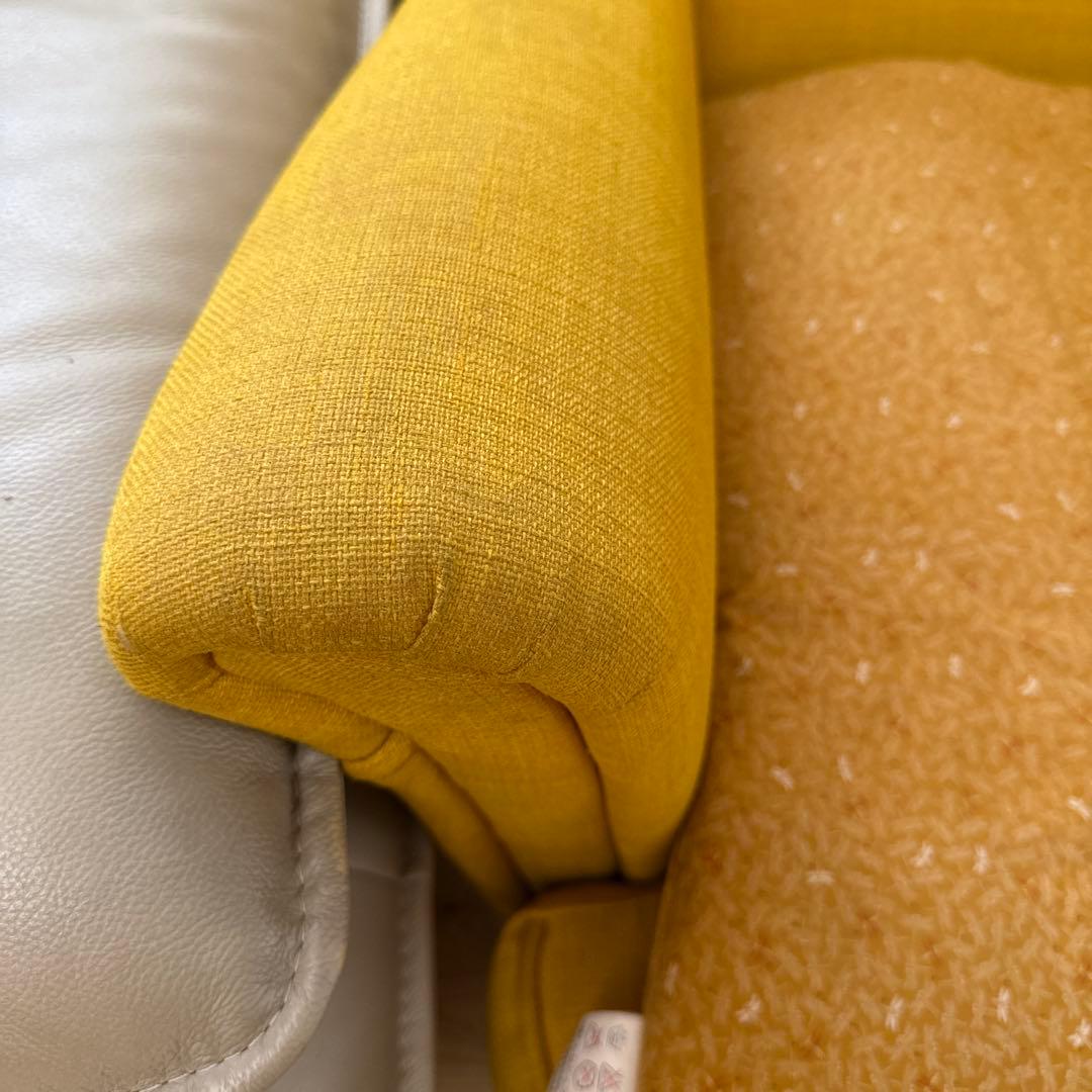 IKEA イエロー ハイバック 1人掛けソファ オットマン付き10/8まで限定