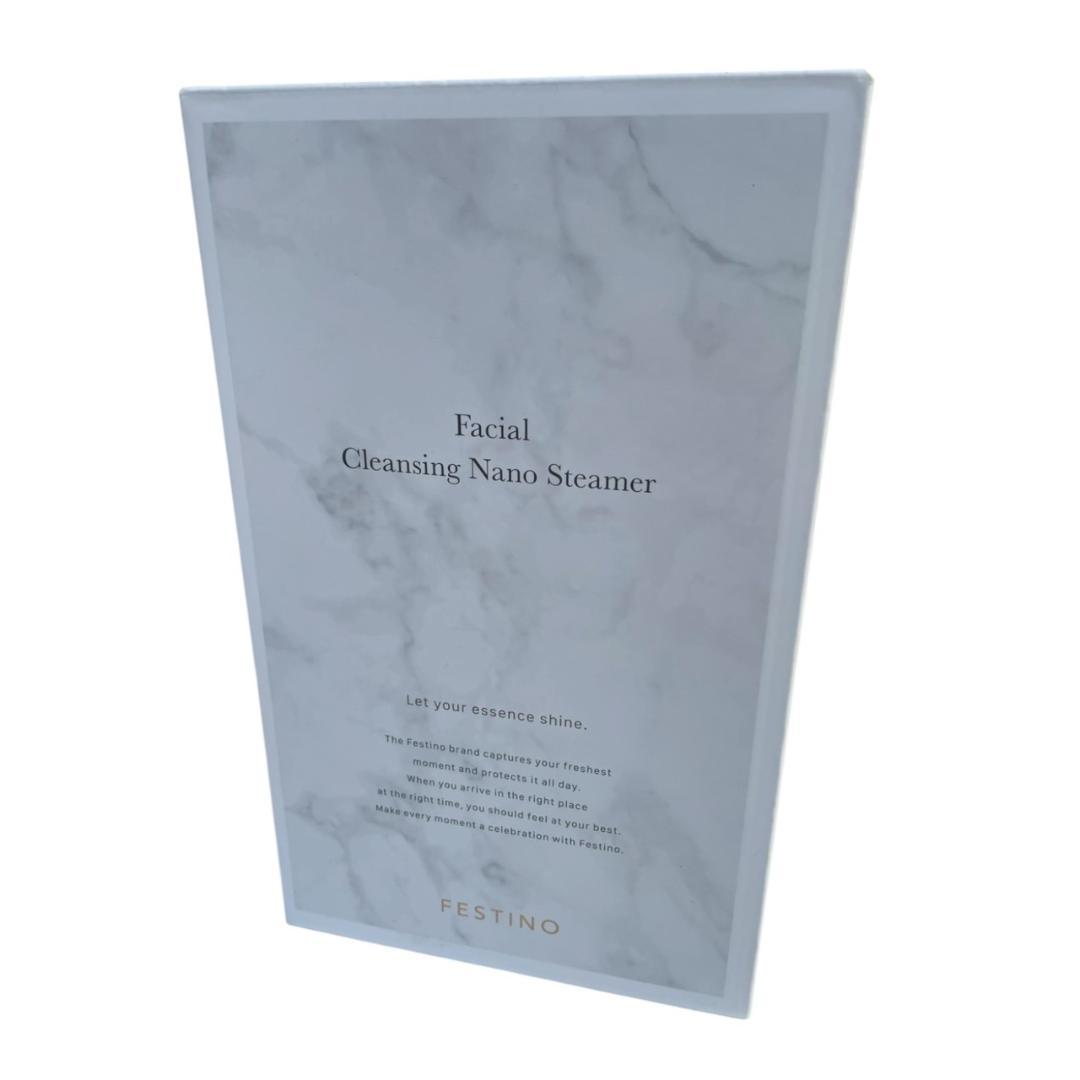 【新品未使用】フェスティノ フェイシャルクリーニングナノスチーマー　ホワイト
