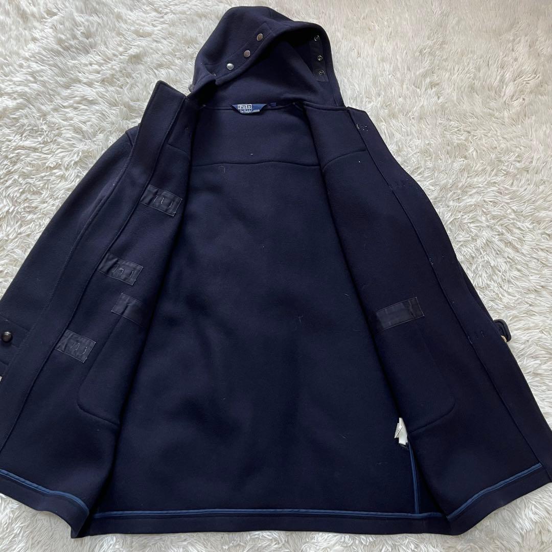 【良品】ポロバイラルフローレン　ダッフルコート　フード付き　ネイビー　日本製