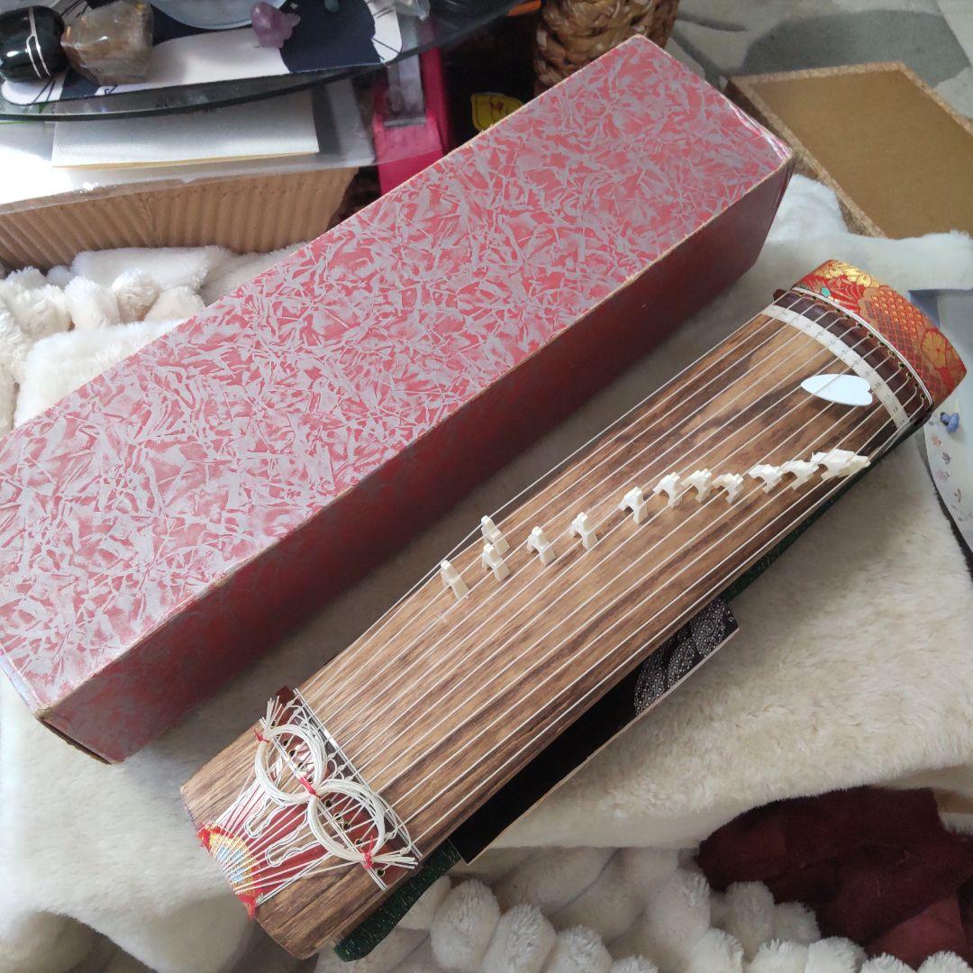 値下げ　ミニお琴　13弦　約42㌢短琴　お琴の手引き付き　弾いて学ぶ　実用品