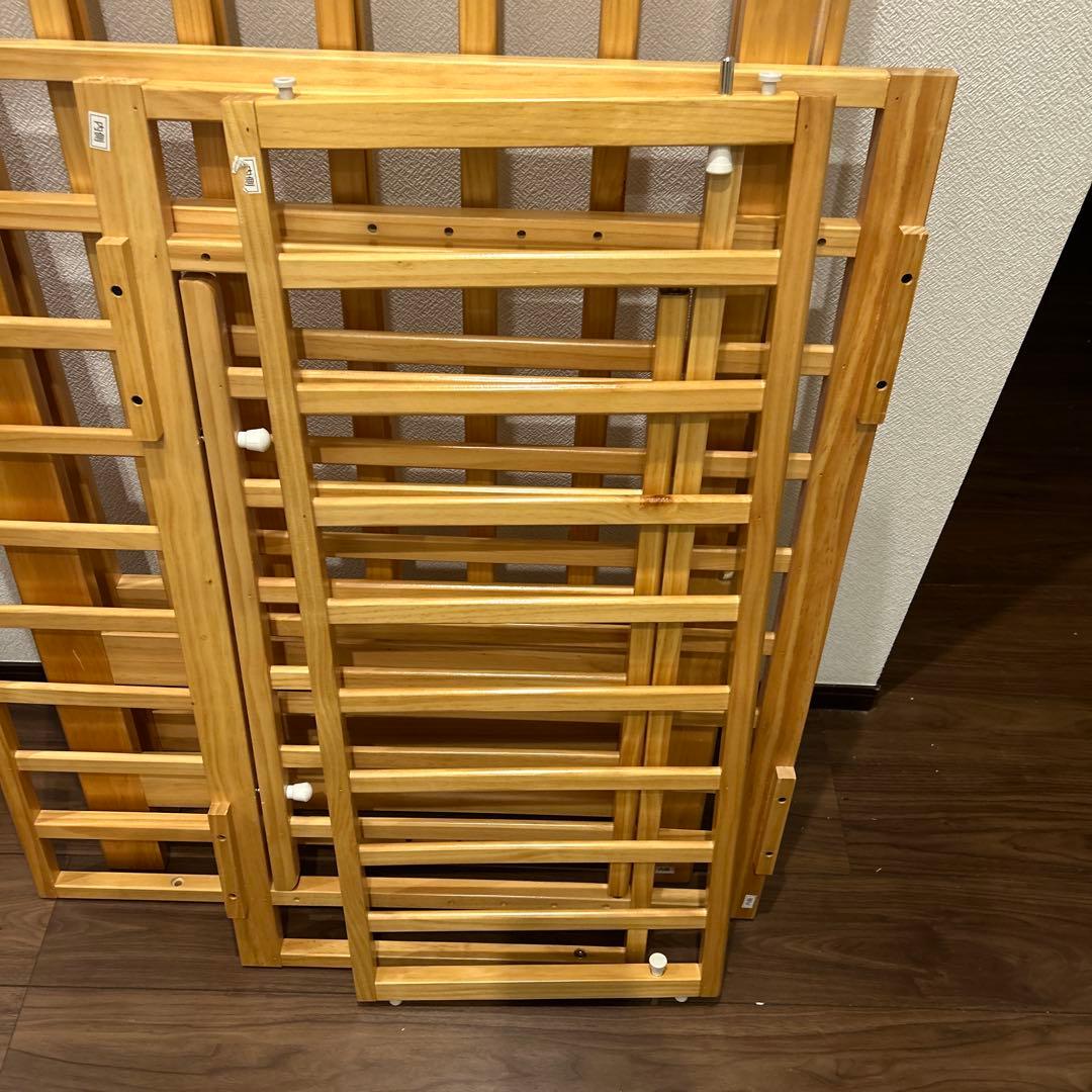 gl.k　美品　【手渡し限定】カトージ　ハイシートミニベッド　ナチュラル