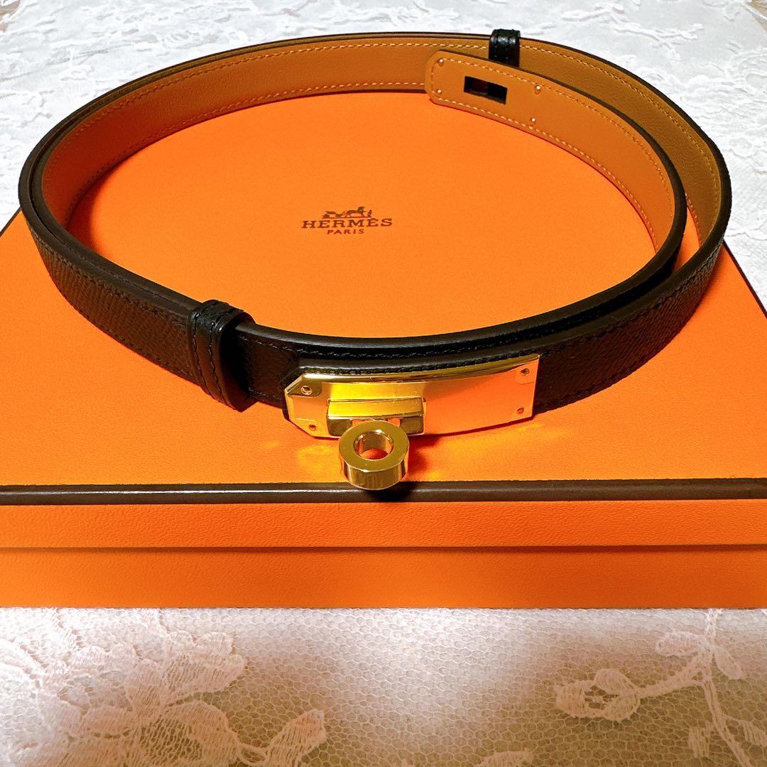 ❣️新品未使用❣️エルメスケリーベルト　ノワール　G金具　K刻印