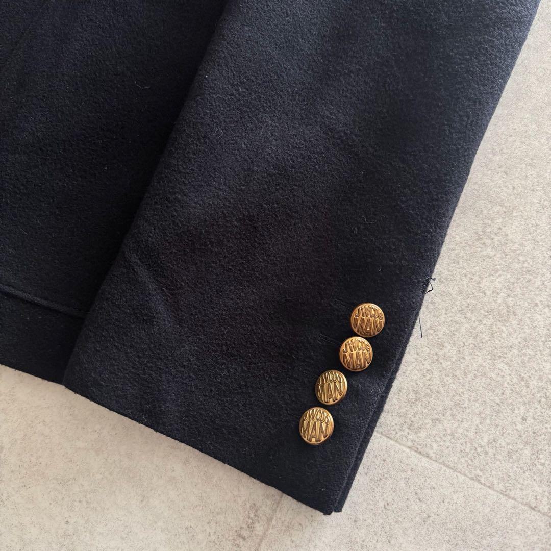 ジュンヤワタナベマン　AD2010　ジャケット　S　カシミヤ混　紺　金ボタン