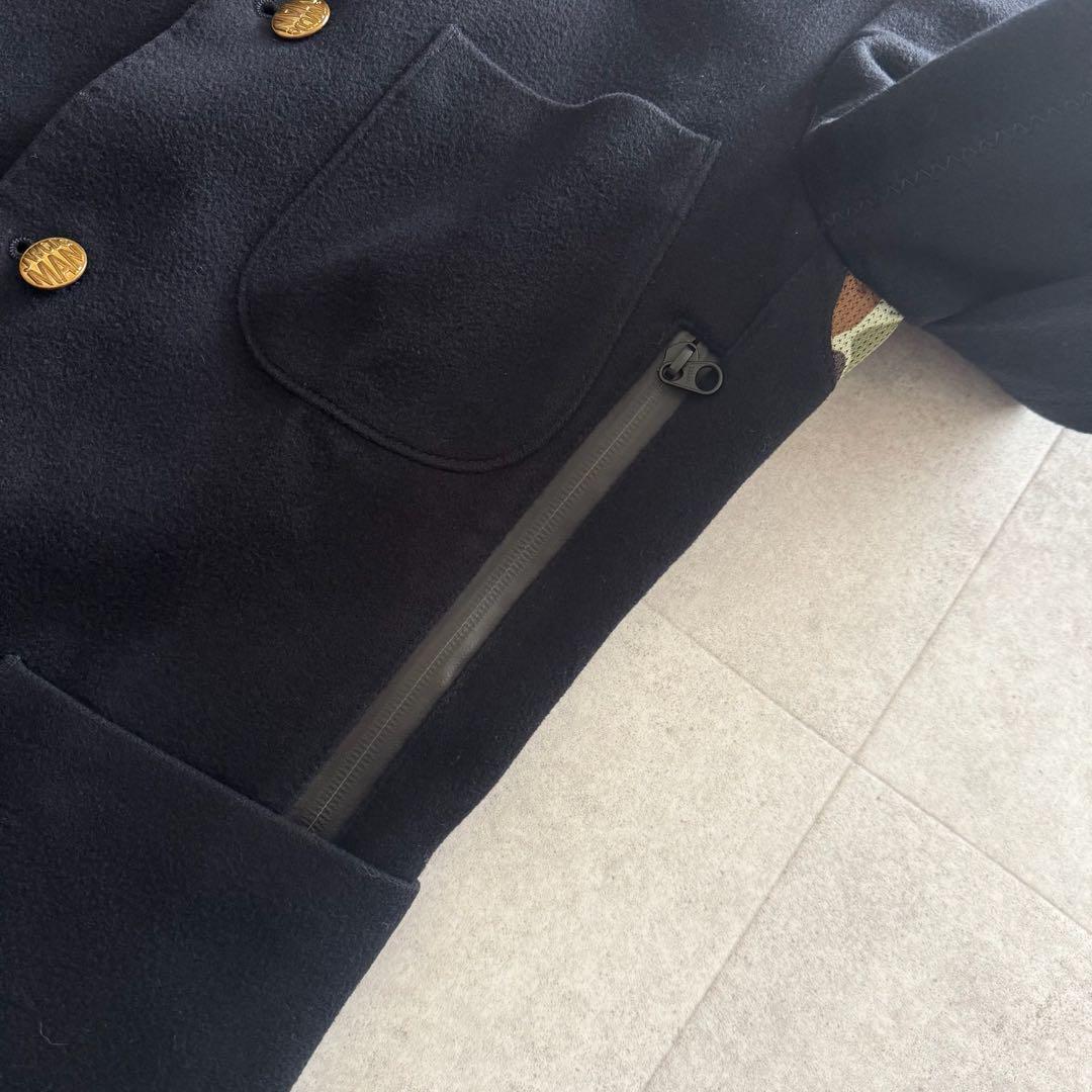 ジュンヤワタナベマン　AD2010　ジャケット　S　カシミヤ混　紺　金ボタン