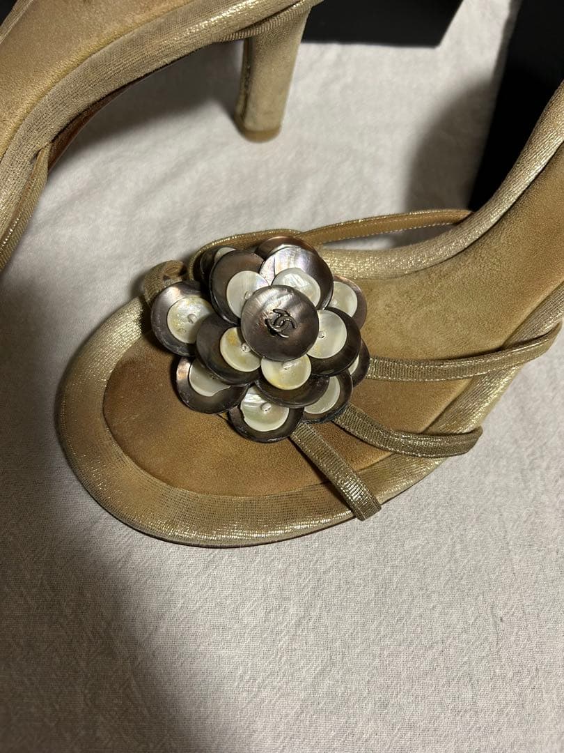 CHANEL シャネル　ミュール　ラメ&ココマーク　38