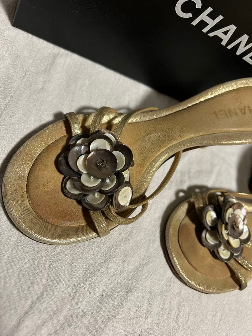 CHANEL シャネル　ミュール　ラメ&ココマーク　38
