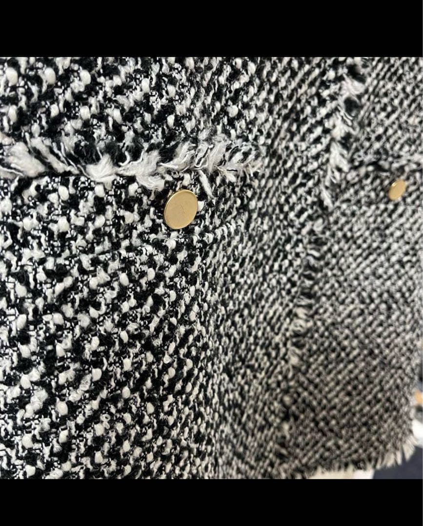 値下げ✨️未使用級✨️ プラステ ベスト ツイード ミドル ジレ S フリンジ仕上げ