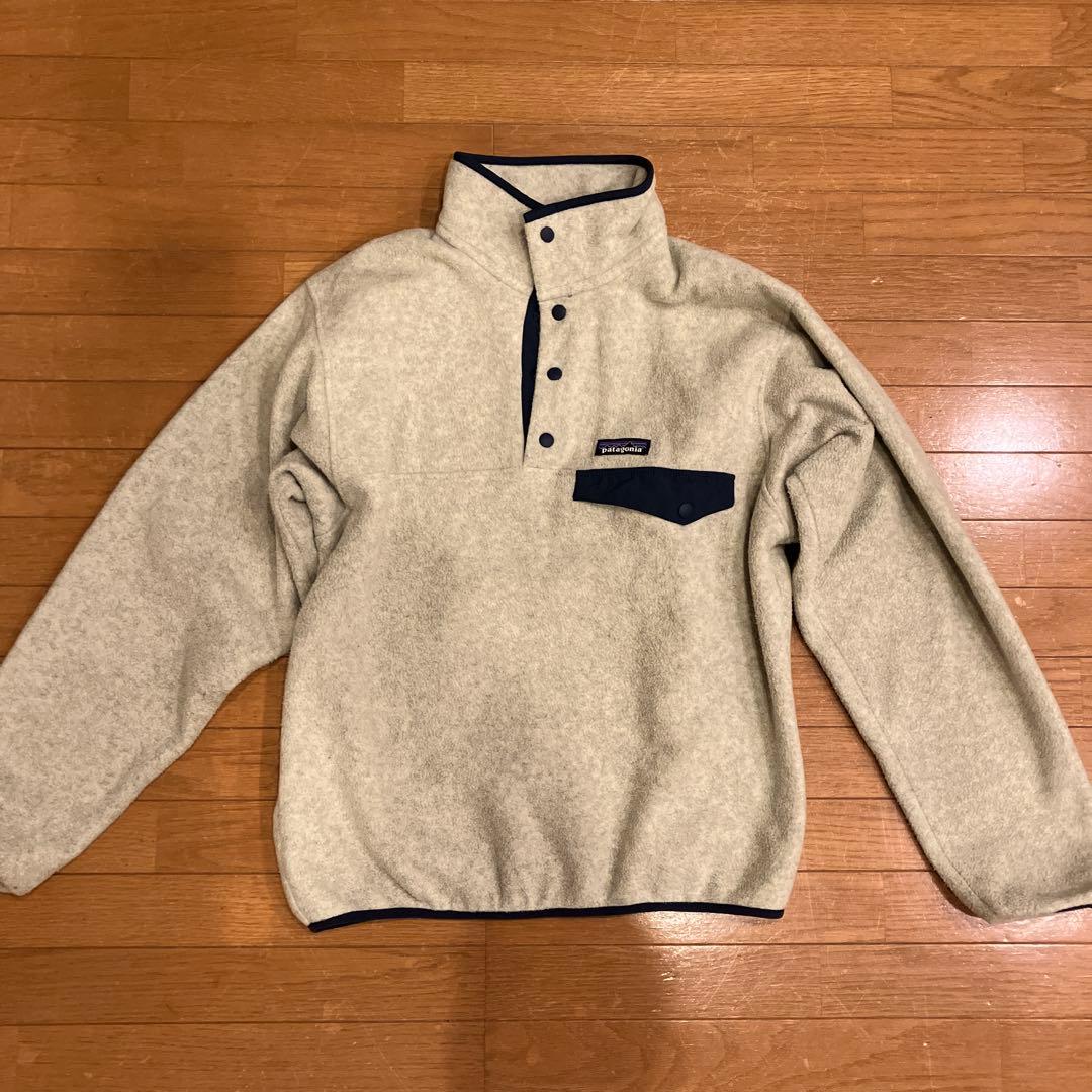 パタゴニア シンチラ　スナップT フリース XS オートミール×ブルー