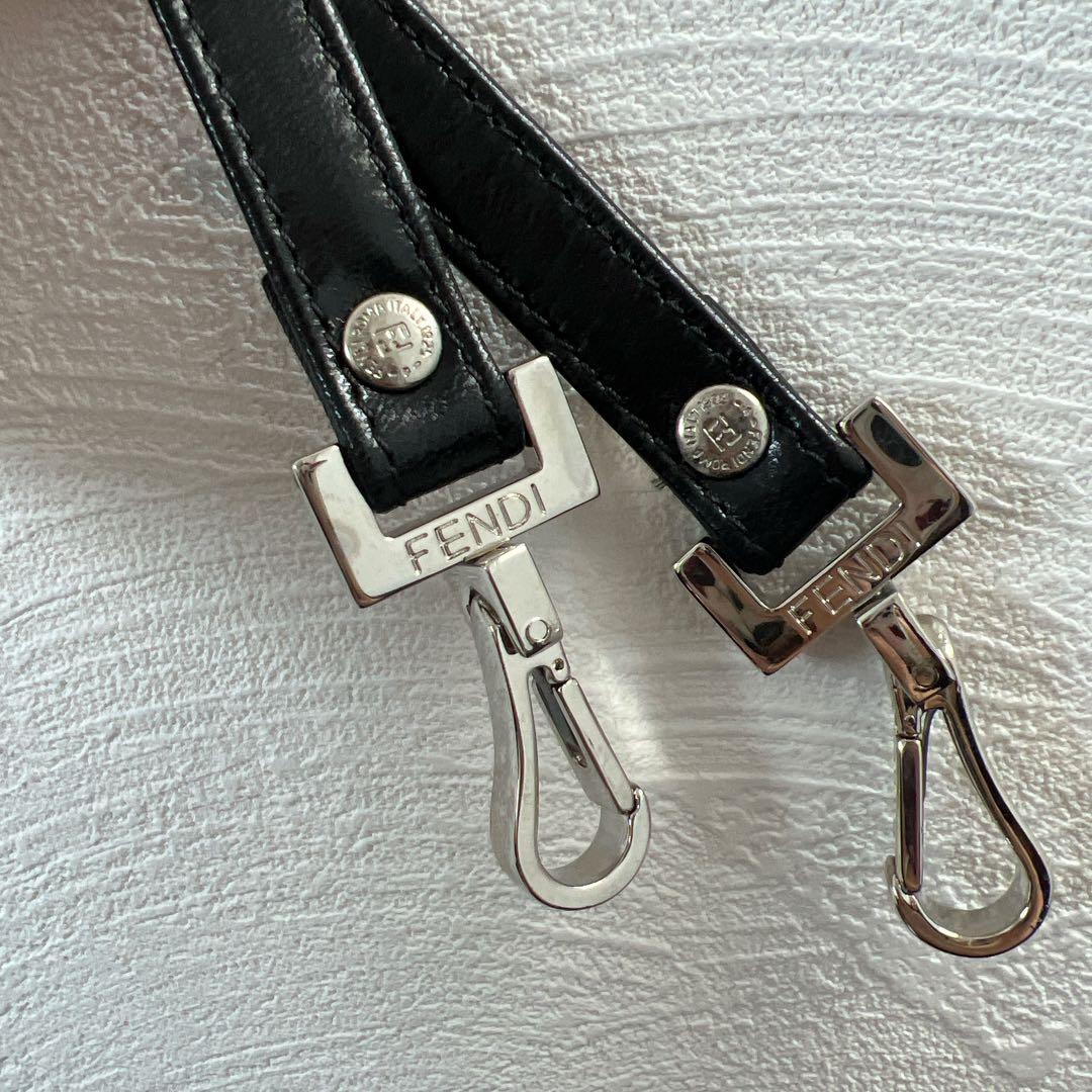 FENDI フェンディ ショルダーストラップのみ ブラック シルバー金具 フック