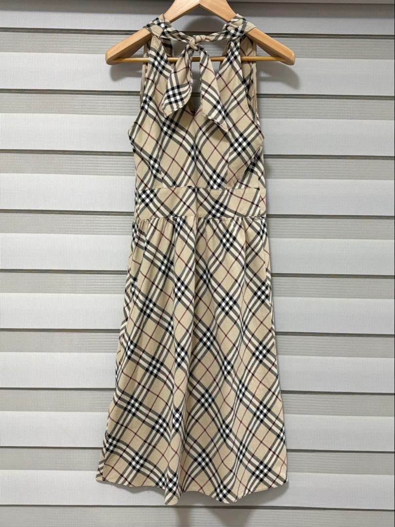 BURBERRY BLUELABEL ノースリーブワンピース リボンノバチェック