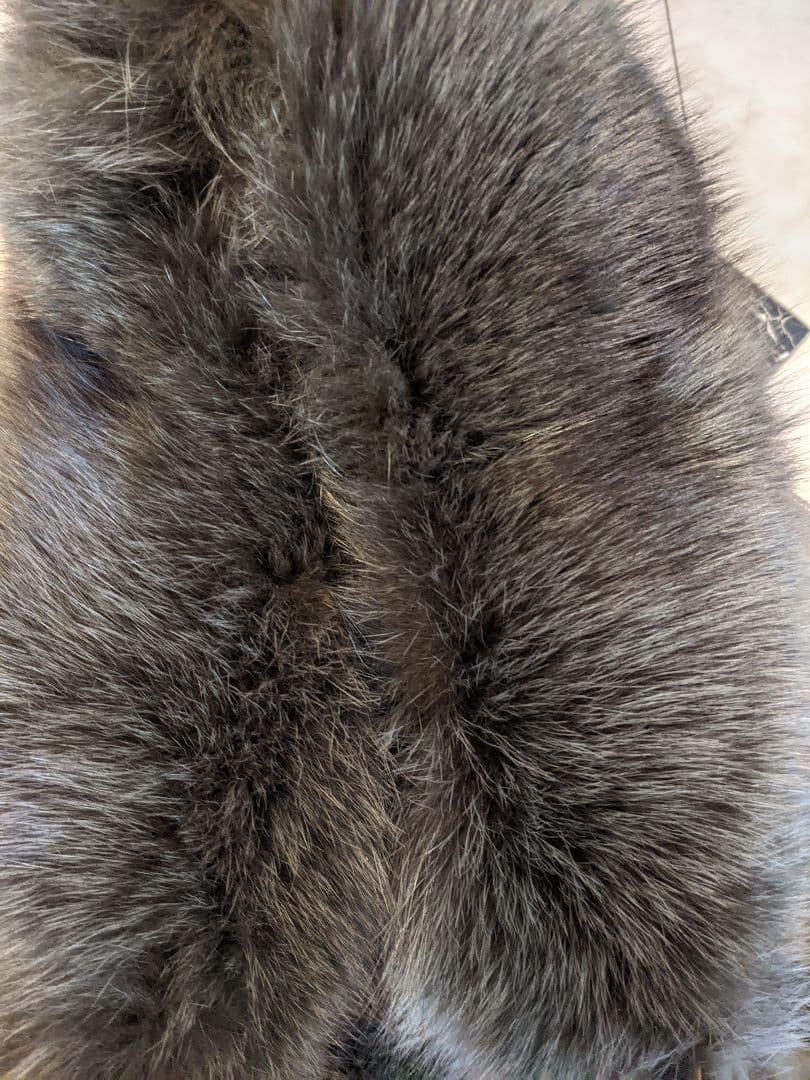 フェイクムートンロングコート フォックスファー付きフード 大きいサイズ 3XL