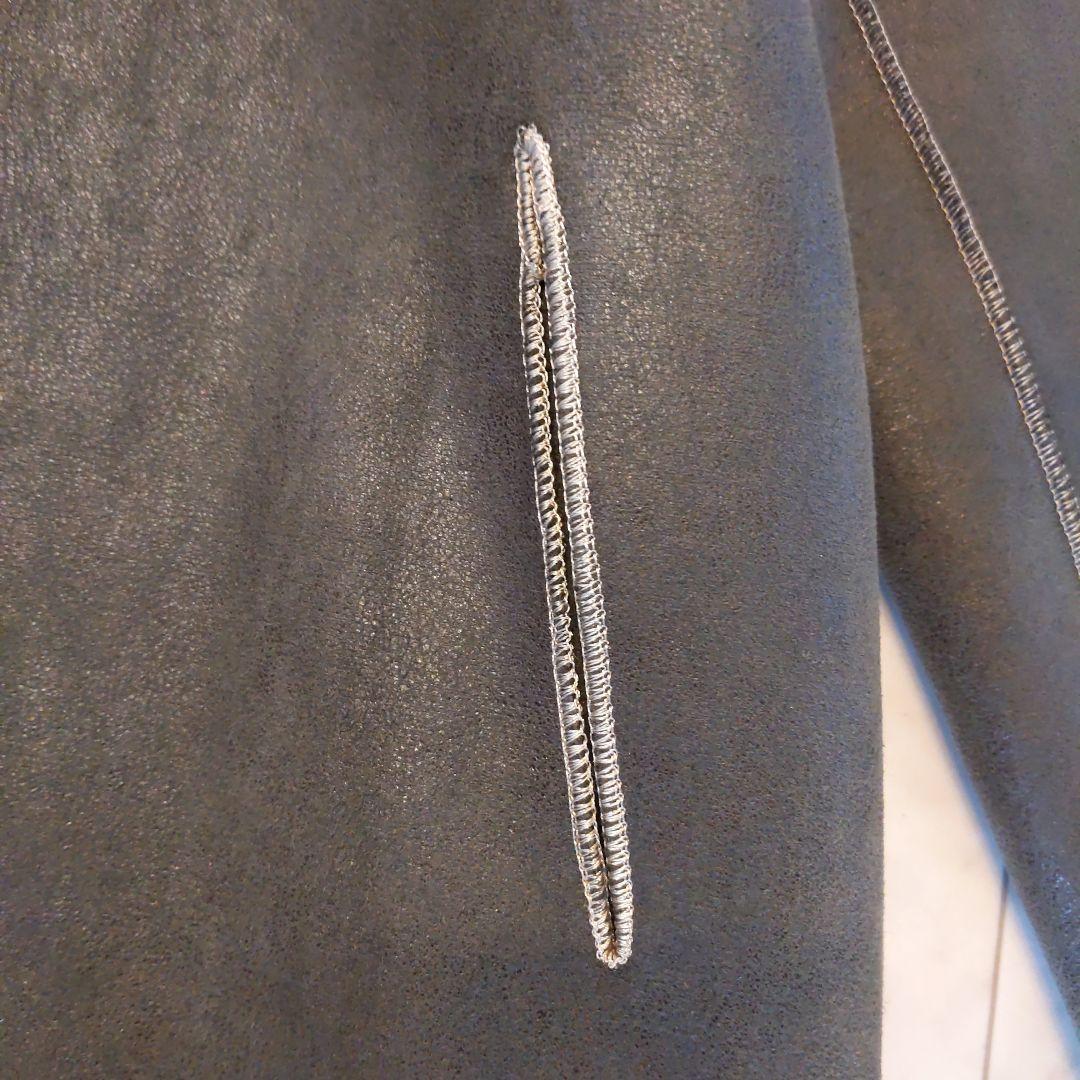 フェイクムートンロングコート フォックスファー付きフード 大きいサイズ 3XL