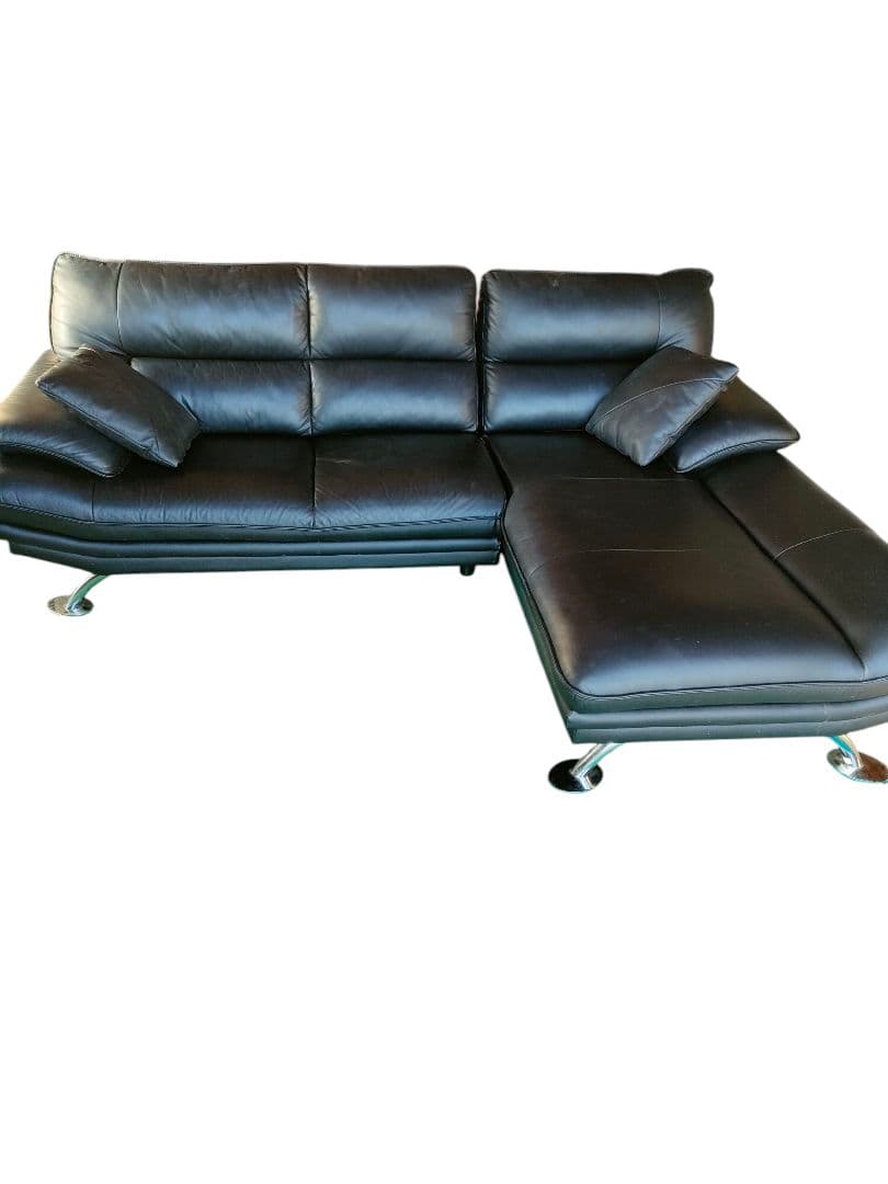 ニトリ　本革　L字カウチソファ 　クッション付き　地域限定配送