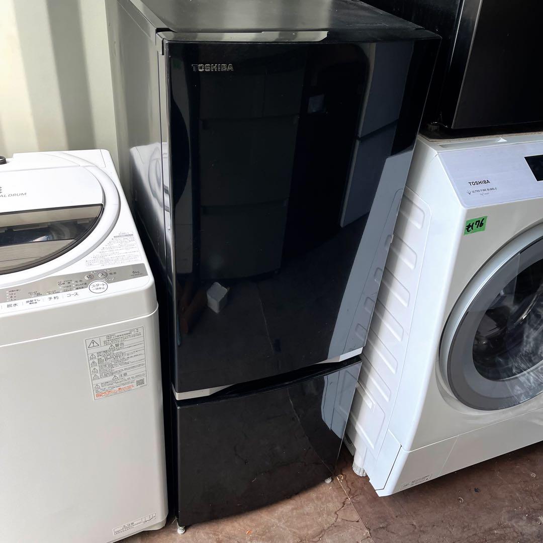 取付無料！東芝スタイリッシュブラック冷蔵庫 スタークリスタルドラム洗濯機