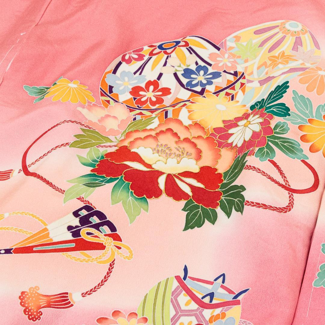 take新品最高級正絹産着京友禅手描き美術祝い四季花毬鼓古典上品遊び道具文