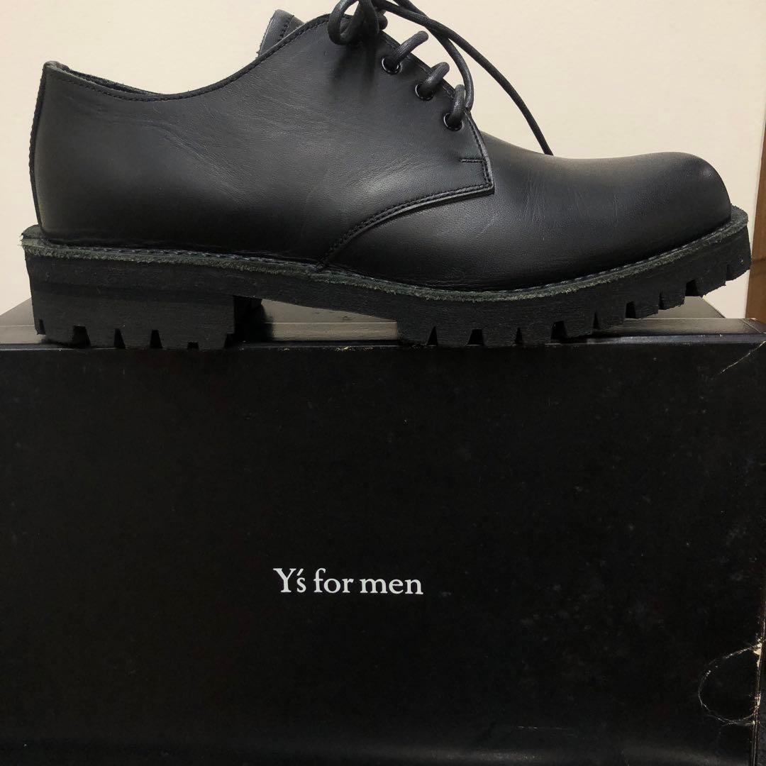 ヨージヤマモト　y's for men ブラックレザープレーントゥ　未使用品