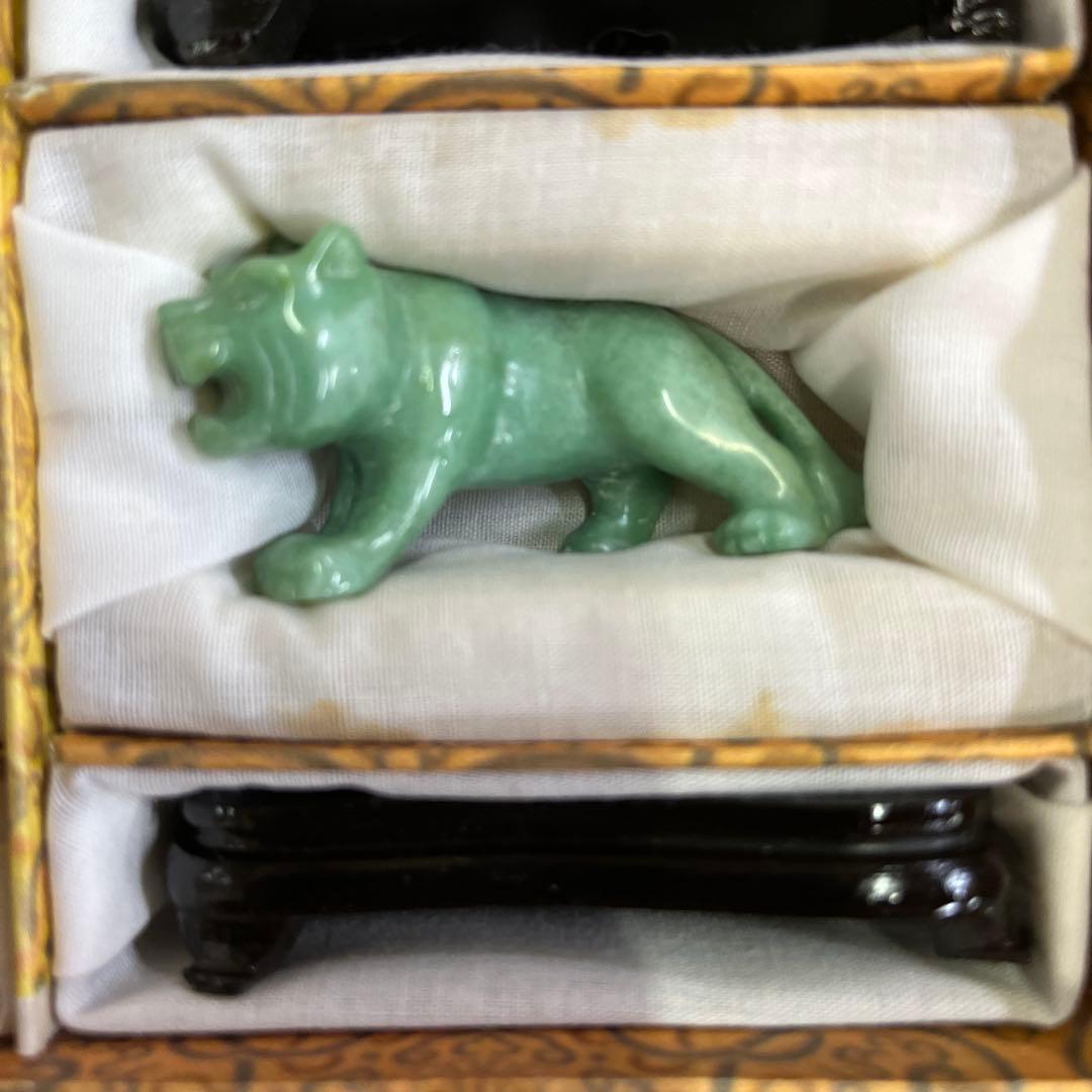 石製虎の置物セット 6個セット