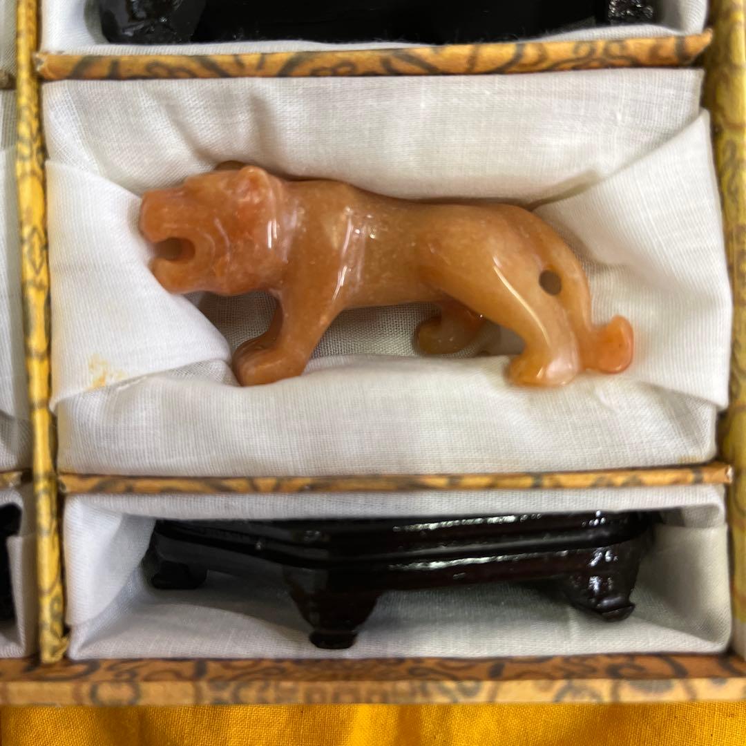 石製虎の置物セット 6個セット