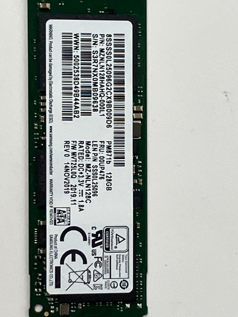 送料込 M.2 SATA 128GB 5枚セットSAMSUNG MZNLN D2
