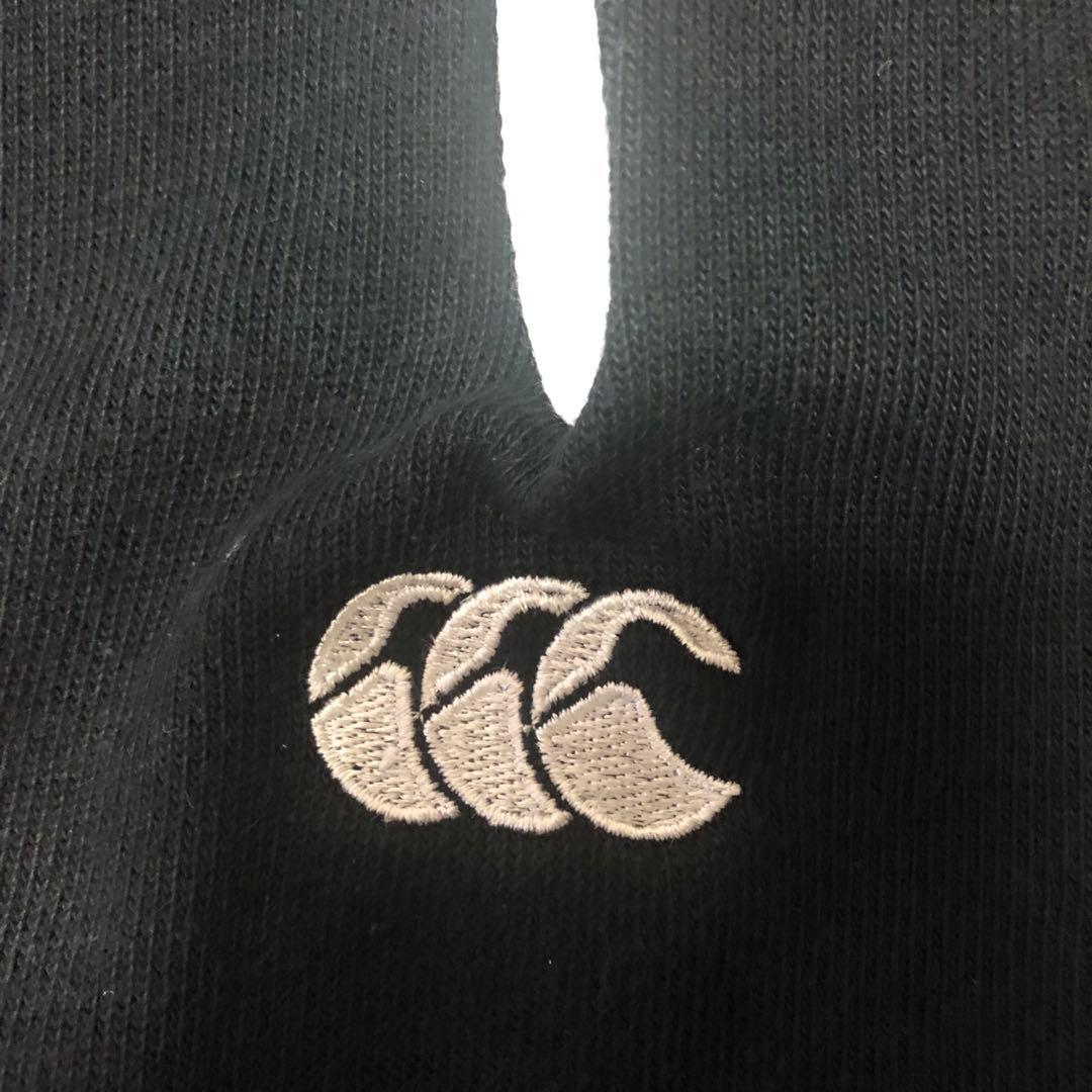 90s CANTERBURY カンタベリー オールブラックス ラガーシャツ M