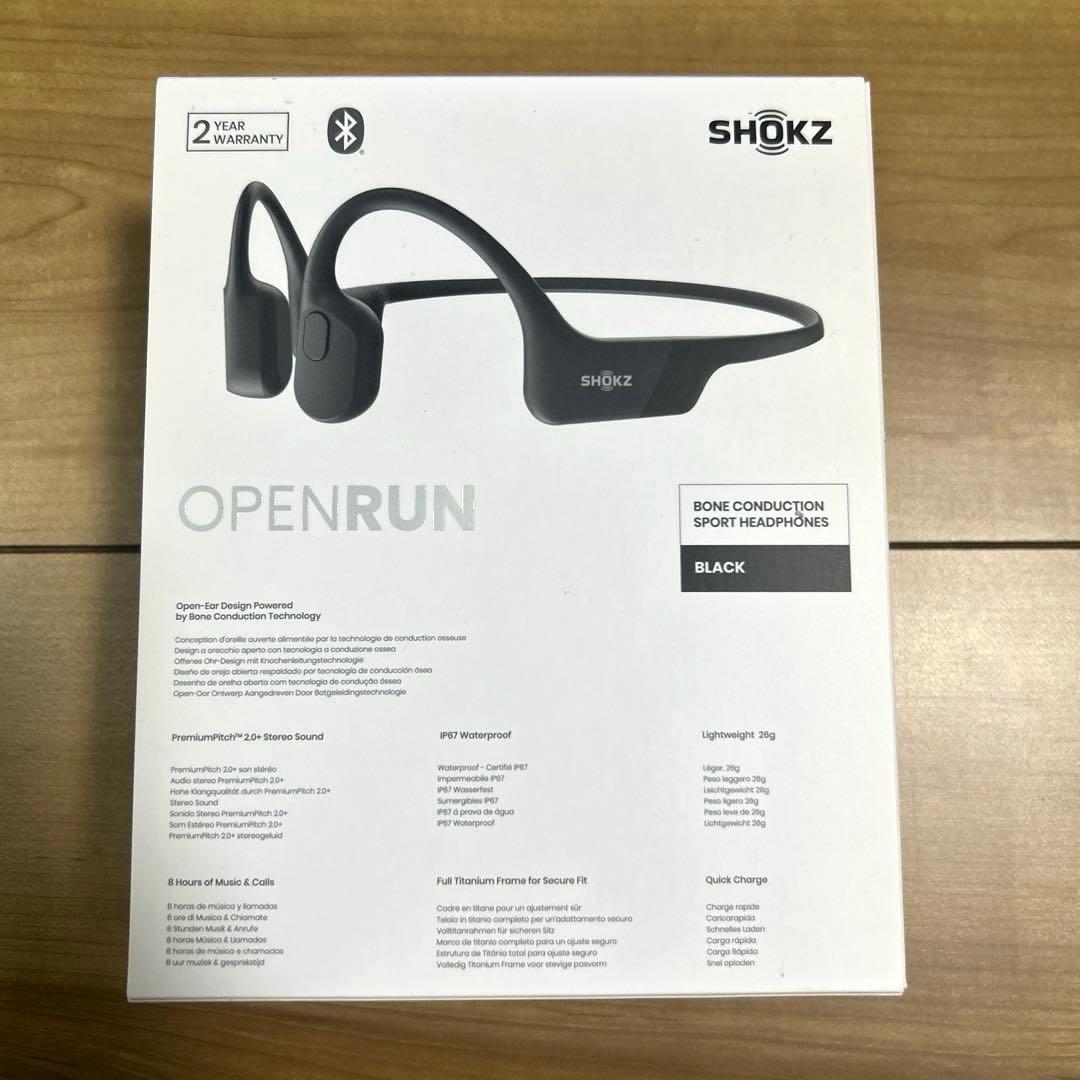 SHOKZ OPENRUN 骨伝導イヤフォン ブラック