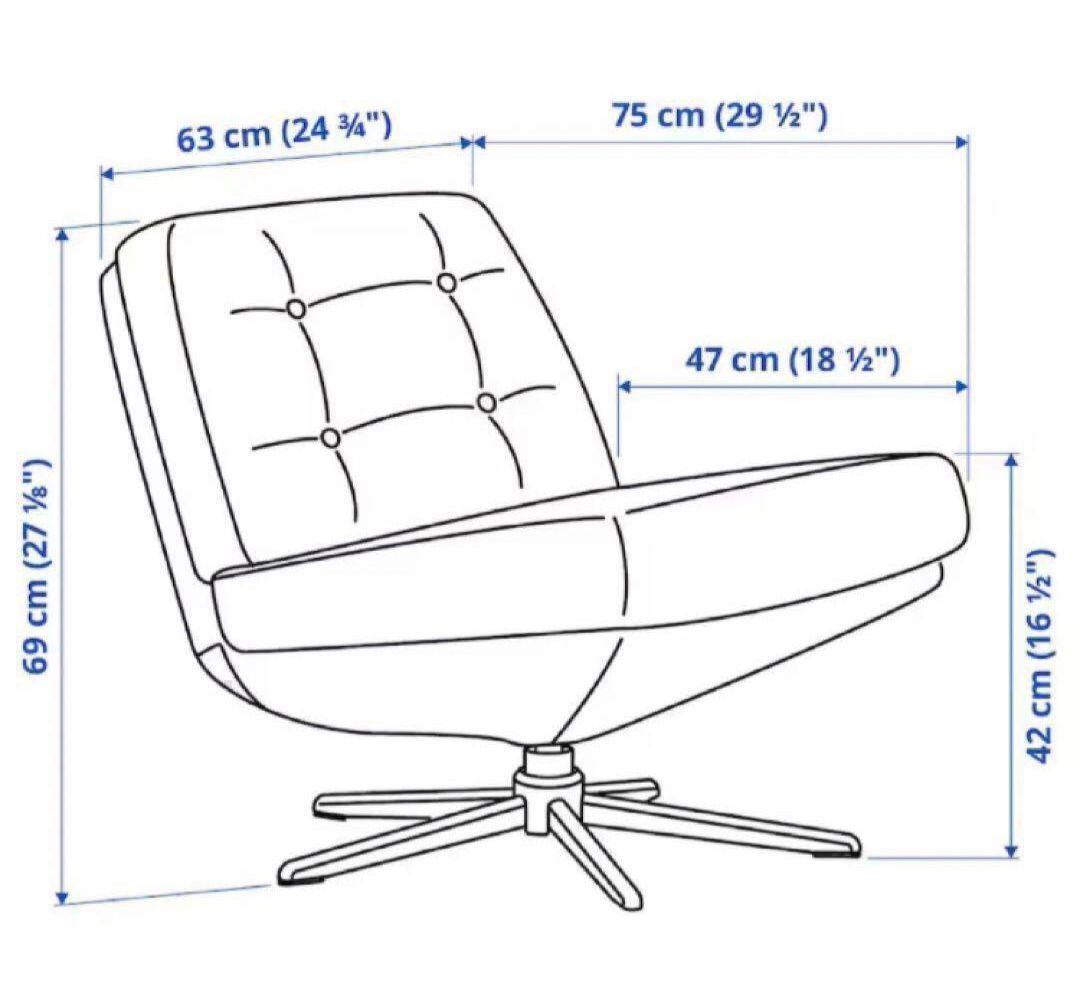 IKEA 正規品 DYVLINGE 1人掛けソファ 回転パーソナルチェア